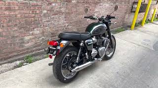 Triumph Bonneville T120 Gold Line 2022 - Silver Ice / Competition Green