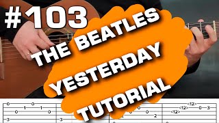 The Beatles Yesterday fingerstyle tutorial acoustic guitar cover instrumental tabs guitarclub4you