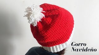 Gorro Navideño Tejido en Crochet - Paso a Paso