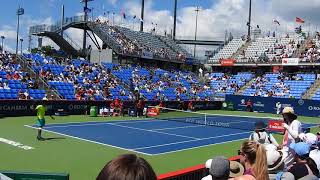 2017-08-09 Monfils   Nishikori pre-match warm up