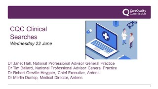 CQC Clinical Searches Update Webinar