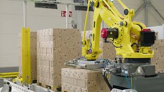 HITMARK ROBOTICS = palletization, depalletizations and mixing products by Fanuc robots