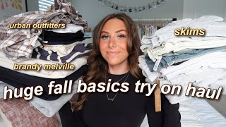 HUGE FALL BASICS TRY ON CLOTHING HAUL 2022 | urban outfitters, skims, brandy melville, & more!