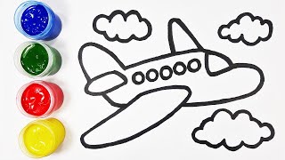 Learn How to Draw Airplane Easy | Simple Drawing and Coloring Pages Ideas for Kids