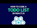 How To Code A Simple React Todo List App Tutorial - Beginner React JS Project Using Hooks