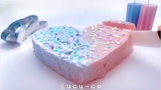 🕯️キャンドルスライム浸透シャキシャキスポンジ💜🩷|Candle slime infused sponge.|ASMR