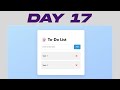 To-Do List App in JavaScript with Local Storage | JavaScript Project Day 17