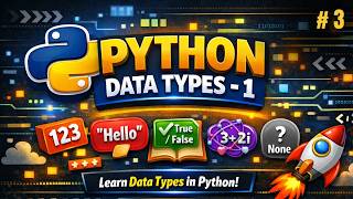 Python Full Course | Data Types - 1 (Integer, Float, String, Boolean, Complex, NoneType) | Lecture 3