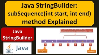 Java StringBuilder: subSequence(int start, int end) method Explained | Java Tutorial