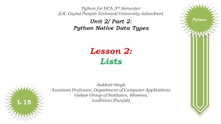 Python Theory Part 15: Python Native Data Types (Lists)