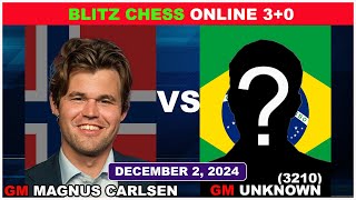 Magnus Carlsen vs GM Lembke407 | Blitz Chess 3+0 | ChessCom | December 2, 2024