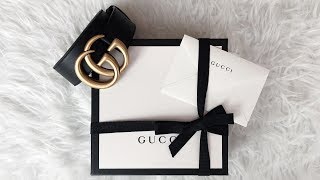 GUCCI UNBOXING/TRY ON GUCCI 皮帶開箱試穿