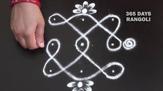 Rangoli No  48 / One minute rangoli design by 365 Days Rangoli