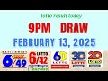 lotto result today 9pm draw february 13 2025 swertres ez2 pcso