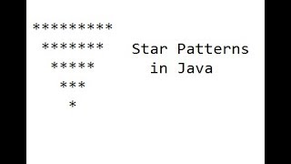 16.Star Reverse Pyramid Using nested for loop in Java