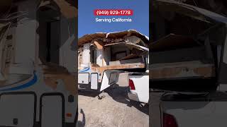 Wrecked RV Removal in Riverside, CA. Call (949) 929-1778. Fifth-wheel disposal. #1 in RV Removal.