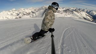 Sölden 2023 start of day slope 32 blue into 31 black // GoPro HERO10 Max Lens Mod