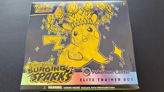 Surging Sparks POKÉMON CENTER Elite Trainer Box Opening & Sorting