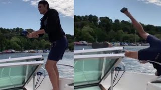 Fisherman Falls Overboard In Hilarious Fail