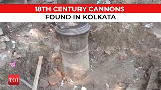 Watch: Historic 18th century cannons found buried at busy traffic intersection in Kolkata