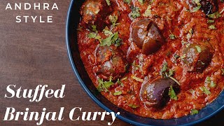 Stuffed Brinjal Curry (Andhra Style) | Gutti Vankay Koora