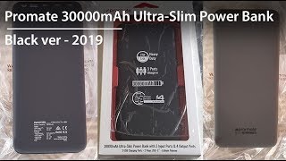 Promate 30000mAh Ultra Slim Power Bank - Black ver (2019)