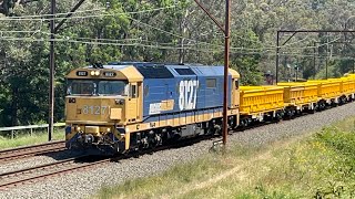 8127 passing Glenbrook NSW on M344 Maintenance Train 6-11-2022