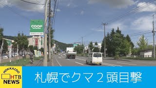 札幌　住宅街近くでクマ目撃　２頭が国道横断