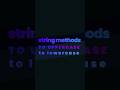 String Methods In JavaScript toUpperCase & toLowerCase #shorts #javascript #frontendcourse