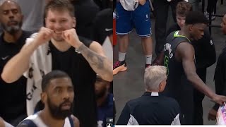 ANTHONY EDWARDS IGNORES LUKA & KYRIE! REFUSES TO SHAKE HANDS! STORMS OFF COURT! MAD AT TEAMMATES!