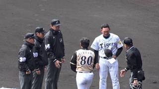 2016.03.13 阪神 - 日本ハム メンバー表交換