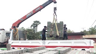 Crane Interlocking Brick To Customer Build | ស្ទូចឥដ្ឋអ៊ិនធ័រឡក់ជួនអតិថិជន