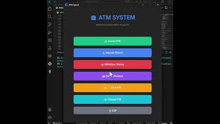 Full ATM Code is written in Python CustomTkinter GUI Library