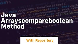 java arrayscompareboolean method