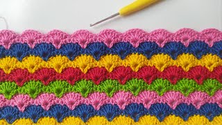 BEAUTIFUL VERY EASY CROCHET STITCH FOR BEGINNERS (subtitled)