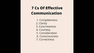 7Cs of Effective Communication