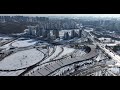 8k 초고화질 슬로우 dji 0144 04 인천광역시 서구 청라동 드론으로 본 눈 내린 청라 국제도시와 바다전망