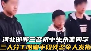 河北邯郸少年被三名同学杀害，三名初中生对其霸凌多日