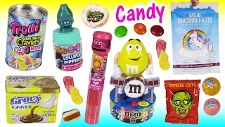 NEW CANDY! Bag of UNICORN FARTS! Zombie Zits! GRAVY CANDY! Trolls Projector POP! Snow Cones! FUN
