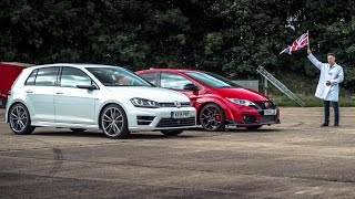 Honda Civic Type R vs VW Golf R | Top Gear: Drag Races