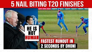 Pakistan Lost 👌| 5 Most Nail Biting Finishes In T20 Cricket | Ft MS Dhoni, INDvsBAN | 😲🤯