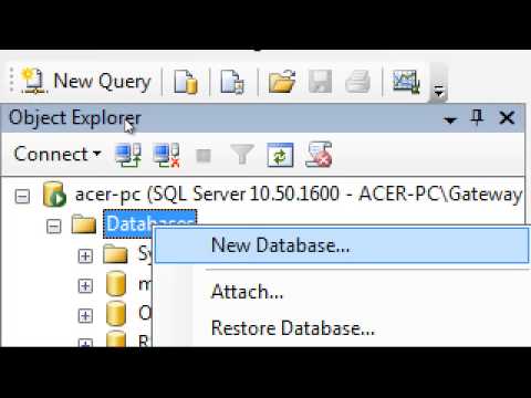Creating Database in SQL SERVER 2008 R2 in Hindi Creating Database in SQL SERVER 2008 R2 in Hindi