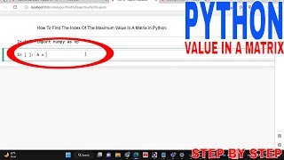 ✅ How To Find The Index Of A Maximum Value In A Matrix In Python 🔴