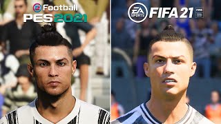 PES 2021 Vs. FIFA 21 - Player Faces Comparison | HD