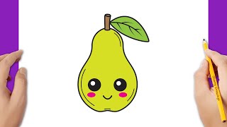 How to draw a pear kawaii