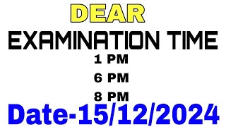 Last Digit Target Number Today || Dear Examination Time 1 PM 6 PM 8 PM || Date-15/12/2024 ||