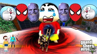THE AVENGERS (Endgame) Vs THANOS with SHINCHAN and DORAEMON and FRANKLIN in GTA