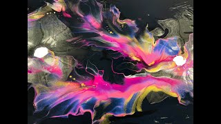 (707) Dutch Botanicals Diptych on Black \u0026 White! Acrylic Pour Paintings with Resin