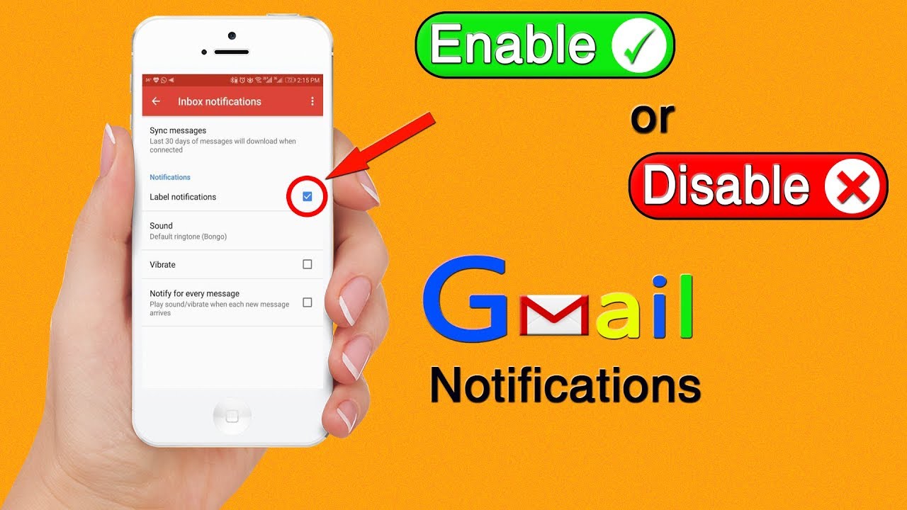 How To Enable Or Disable Gmail Notification In Android And Desktop ...