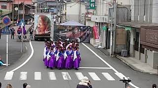 にしきふるさと祭りにて奄美連合萩組さん全員での演舞です三年生最後の全体演舞です☺️